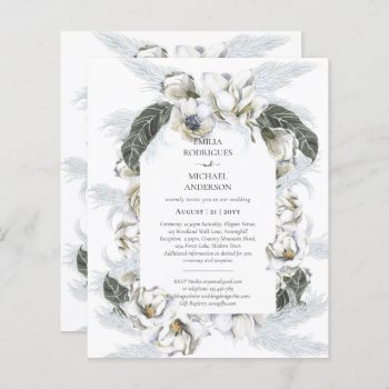 BUDGET Double Sided BILINGUAL Wedding White Floral