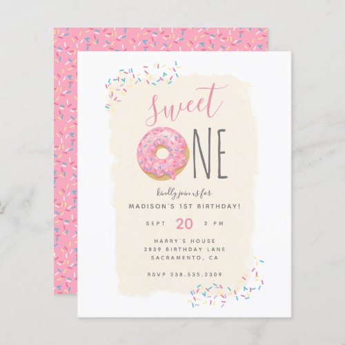 Budget Doughnut Sprinkle Cream Sweet 1st Birthday