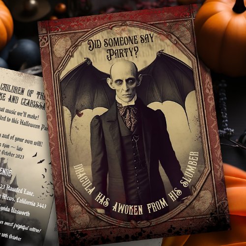 Budget Dracula Halloween Invitation