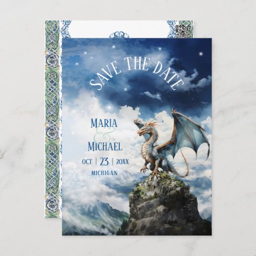 Budget Dragon Wedding Save the Date Postcard