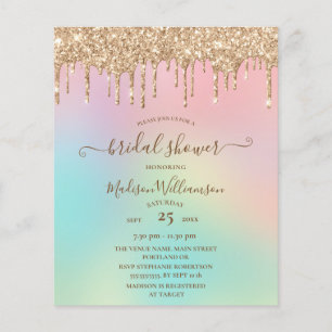 Budget Dripping Gold Glitter Bridal Shower