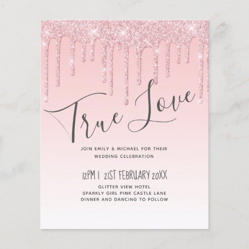 BUDGET Dripping Pink Glitter Wedding