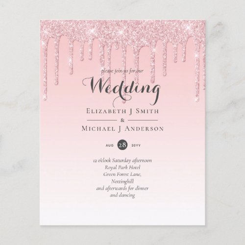 BUDGET Dripping Pink Glitter Wedding