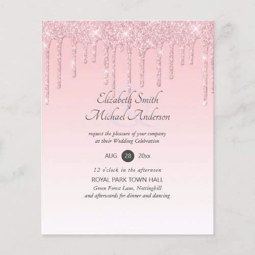 BUDGET Dripping Pink Glitter Wedding