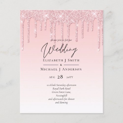 BUDGET Dripping Pink Glitter Wedding