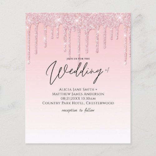 BUDGET Dripping Pink Glitter Wedding