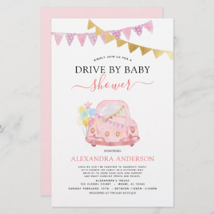 Budget Drive By Baby Shower Blush Pink