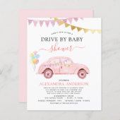 Budget Drive By Baby Shower Blush Pink Gold Foil (Front/Back)