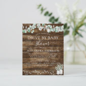 Budget Drive By Baby Shower Eucalyptus Rustic Wood (Standing Front)