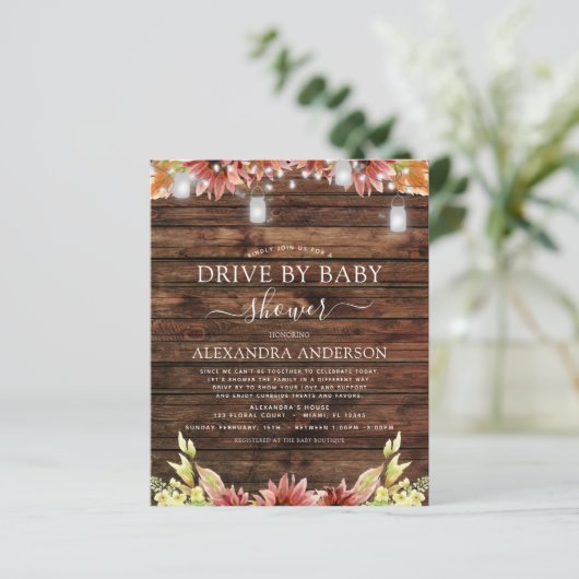 Budget Drive by Baby Shower Rustic Sunflowers (Standing Front)