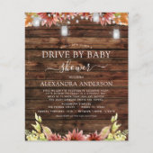 Budget Drive by Baby Shower Rustic Sunflowers (Front)