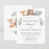 Budget Drive By Baby Shower Woodland Eucalyptus (Front/Back)