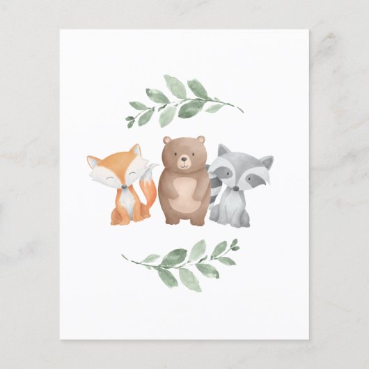 Budget Drive By Baby Shower Woodland Eucalyptus (Back)