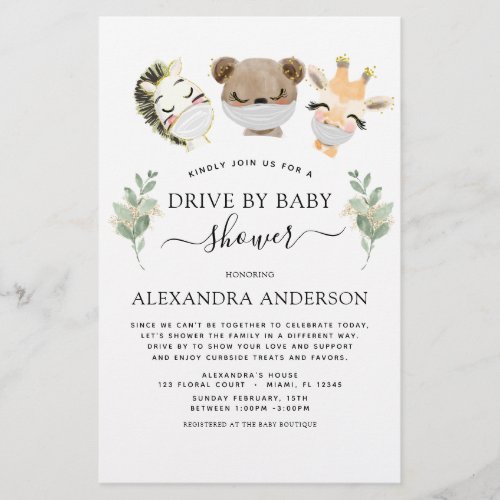 Budget Drive By Baby Shower Woodland Eucalyptus