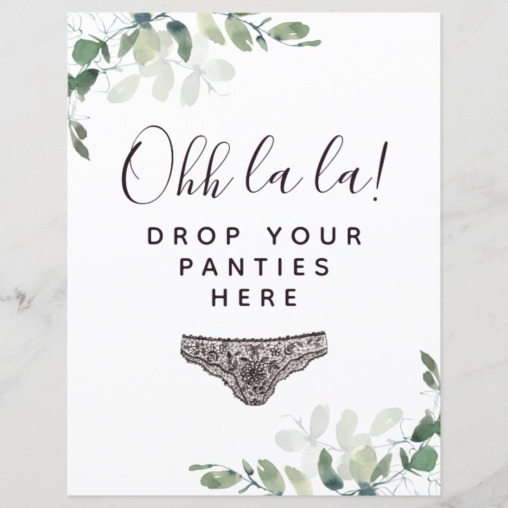 Budget Drop Your Panties Here Bridal Shower Sign Zazzle 6800