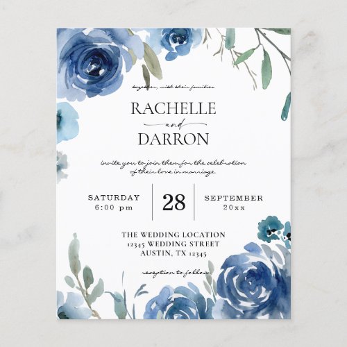 Budget Dusty Blue  Blue Floral Wedding