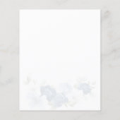 Budget Dusty Blue Floral Bridal Shower Invitation (Back)