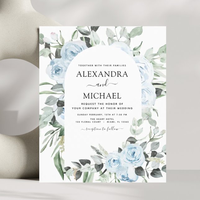 Budget Dusty Blue Floral Greenery Wedding (Creator Uploaded)