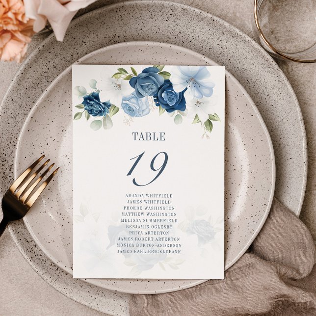 Budget Dusty Blue Floral Table 19 Seating Chart (Creator Uploaded)