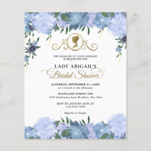 Budget Dusty Blue Floral Victorian Bridal Shower