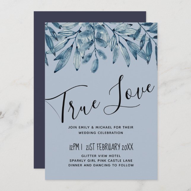 Budget DUSTY BLUE Foliage Wedding (Front/Back)