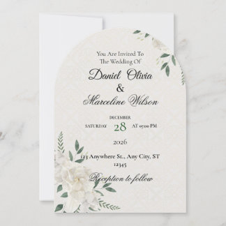 Budget Dusty Blue Greenery Invitation
