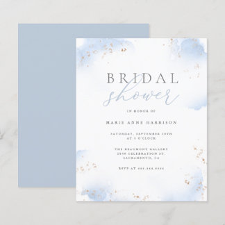 Budget Dusty Blue Ombre Gold Dust Bridal Shower
