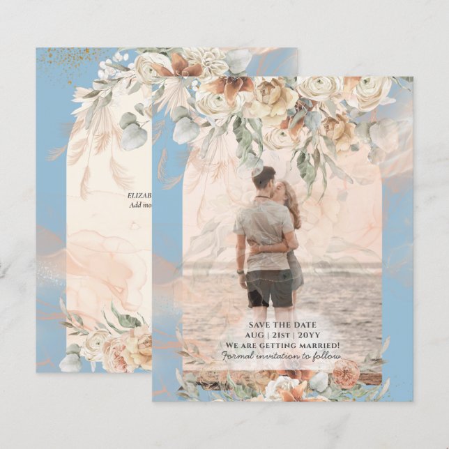 BUDGET Dusty Blue Pampas Grass Wedding (Front/Back)