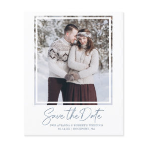 Budget Dusty Blue Photo Save the Date