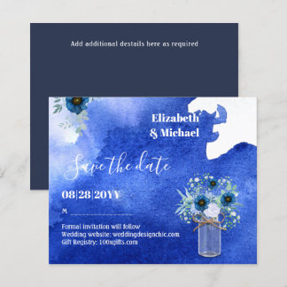 BUDGET Dusty Blue Save Dates Rustic Wedding
