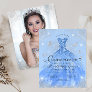 Budget Dusty Blue Silver Gown Photo Quinceanera