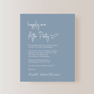 Budget Dusty Blue Wedding Reception Invitation