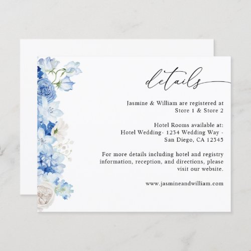 Budget Dusty Blue  White Floral Details