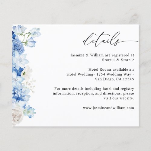 Budget Dusty Blue  White Floral Details Flyer