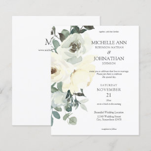 Budget Dusty Blue & White Floral Wedding