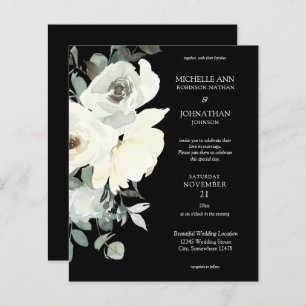 Budget Dusty Blue & White on Black Floral Wedding