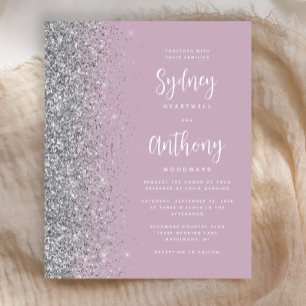 Budget Dusty Lilac Silver Calligraphy Wedding