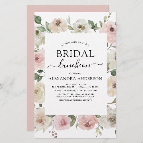 Budget Dusty Pink Bridal Shower Luncheon Floral