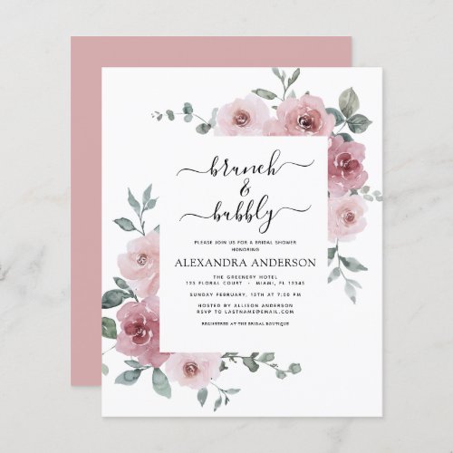 Budget Dusty Pink Brunch  Bubbly Bridal Shower