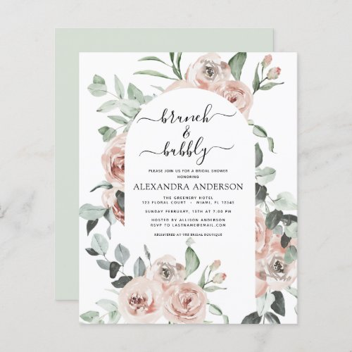 Budget Dusty Pink Brunch  Bubbly Bridal Shower