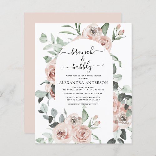 Budget Dusty Pink Brunch  Bubbly Bridal Shower