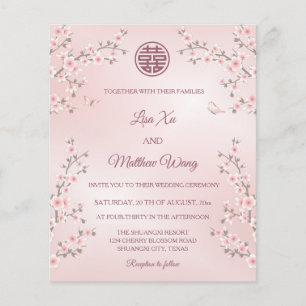 BUDGET Dusty Pink Cherry Blossom Chinese Wedding