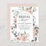 Budget Dusty Pink Floral Bridal Shower Invitation<br><div class="desc">Budget Dusty Pink Floral Roses and Eucalyptus Botanical Greenery Watercolor  Spring or Summer Wedding Bridal Shower Invitations - includes beautiful and elegant script typography with modern tropical botanical flowers and greenery for the special Bride to Be celebration.</div>