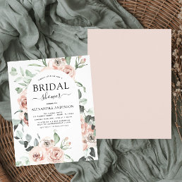 Budget Dusty Pink Floral Bridal Shower Invitation Flyer