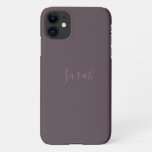 Budget Dusty Plum With Name Iphone 11 Case at Zazzle