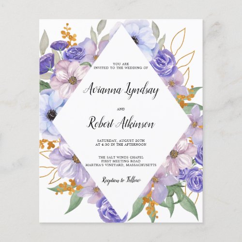 Budget Dusty Purple Floral Boho Wedding