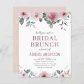 Budget Dusty Rose Floral Bridal Shower Invitation  (Front/Back)