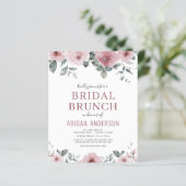 Budget Dusty Rose Floral Bridal Shower Invitation  (Standing Front)