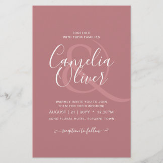 BUDGET Dusty Rose MONOCHROME Wedding Flyer