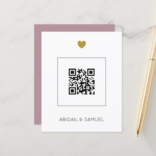 Budget Dusty Rose QR Code All in One Wedding  